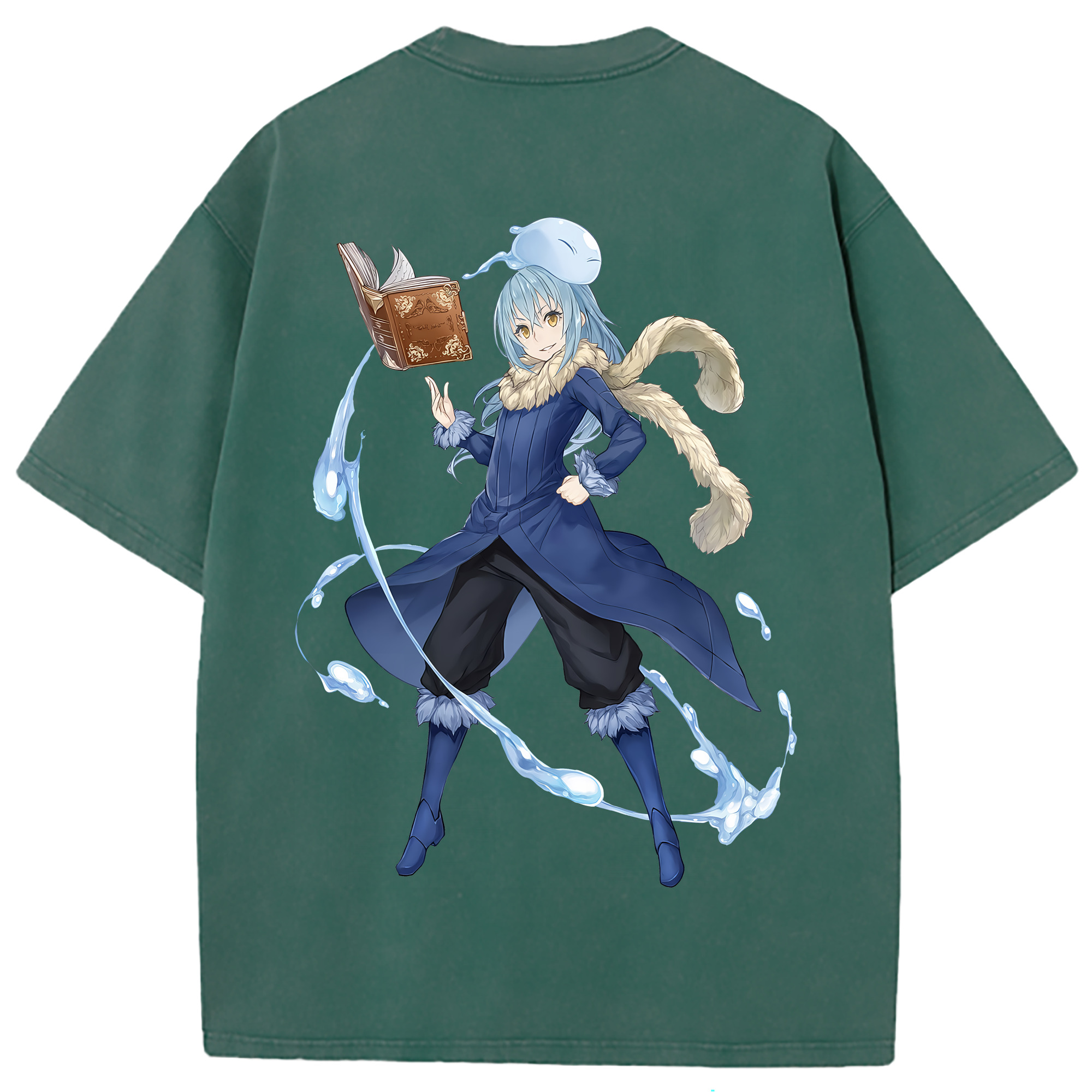 （画像用） 転スラ Regarding Reincarnated to Slime 綿100% ヴィンテージ風 半袖Tシャツ（背面プリント）